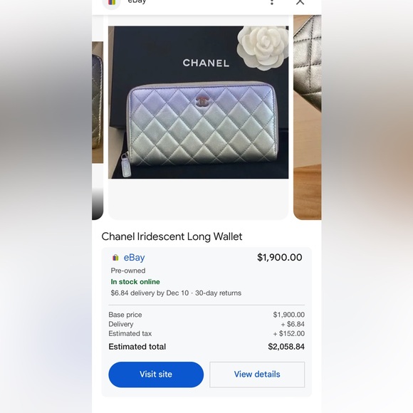 Chanel extremely RARE irresdescent rainbow purple green pink green & Silver 💕💕 - Picture 2 of 12